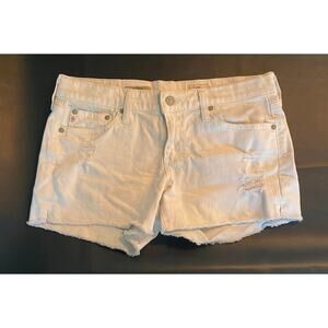 AG Adriano Goldscheid Shorts Ladies 28 The Carrie Distressed White Denim Cut Off